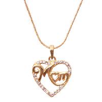 New Mom Shape Gold Plated Pendant