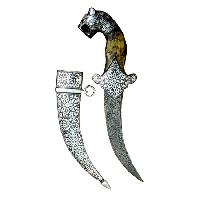 Lion Head Koftgari Dagger