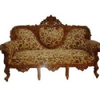 Traditional Indian Wooden Carved Sofa
