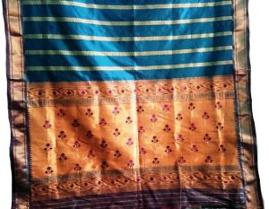 Yeola Paithani Silk Saree Golden Lines