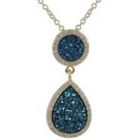 CZ Round Pear Druzy Pendant