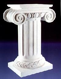 white marble pedestals