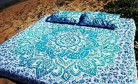 Boho Sky Blue Indian Mandala Tapestry Handmade Floral Duvet cover