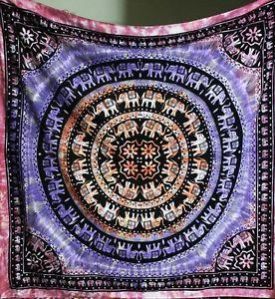 Elephant Multi Colo Indian Floral Tribal Mandala Wall Hanging