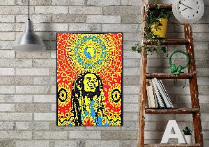 Floral Bob Marley Wall Poster Home Decorative Poster