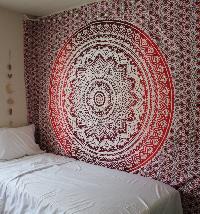Hippie Bohemian Red Ombre Tapestry Wall Hanging