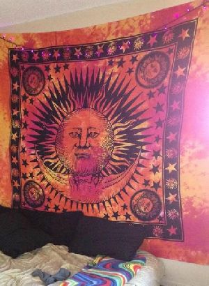 Multi Sun Moon Print Mandala Tapestry Wall Hanging Decorative