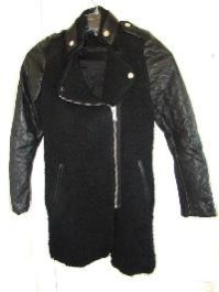 Black Plain Printed Full Sleeves leather overcoats