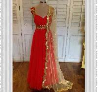 Red Floor Length Party Dress