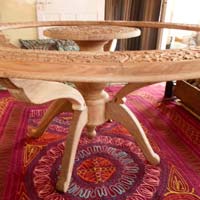 Walnut Wood Handcrafted Circular Table