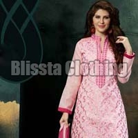 Chanderi Light Pink Embroidered Suit