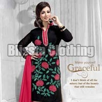 Flower Embroidered Dress Material