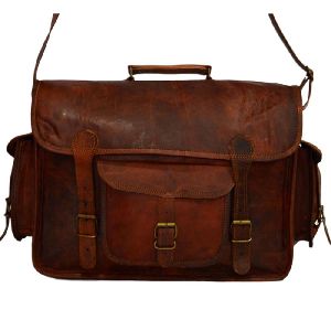 Handmade Vintage Leather Camera Bag or Briefcase. 11&amp;quot; x 15&amp;quot; x 5&amp;quot;