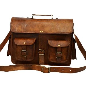 Vintage Leather Laptop Briefcase for Men & Women. 11