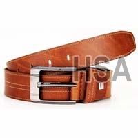 Zinc Metal Buckle Mens Leather Belt (G58920TAN)