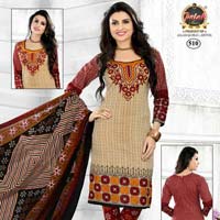 Daily Wear Palak Kesar-5 Printed Cotton Dress Material