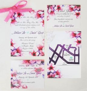 Peach Blossom Wedding Invitation Set