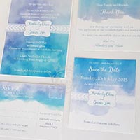Purple Blue Ombre Wedding Invitation Set