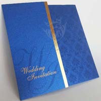 Royal Blue Damask Wedding Invitation Set