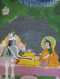 Gods Painting - Lord Vishnu and Goddess Lakshmi