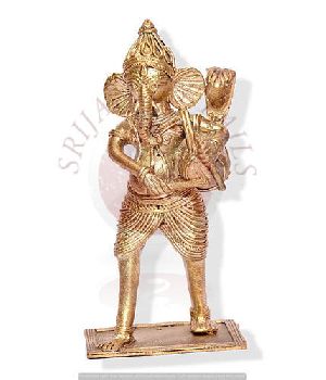 Dokra Ganesh Statue with Playing Dhak