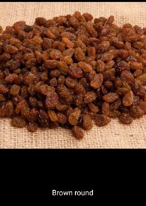 Round Brown Raisins