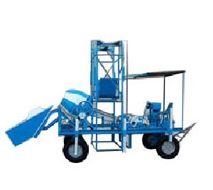 portable hydraulic mixer with tower hoist