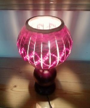 Wooden Spherical Ball Table Lamp