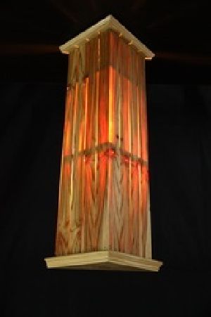 Wooden Triangular Floor Lamp
