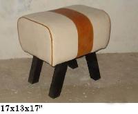 Canvas/Leather Ftd Stool