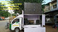LCD mobile van, led screen canter, L shape road show led video van, LED screen vehicle