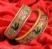 Indian Name Kada Personalize Bridal Jewelry Bangles Peacock Style