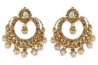 Indian Traditional GoldPlated Pearl Drop Earrings For Women