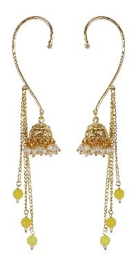 Indian Traditional Style With Small Jhumki Ear Cuff Earrings For Girls & Women