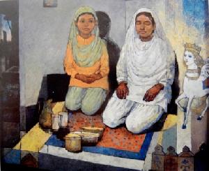 Iftar oil painting