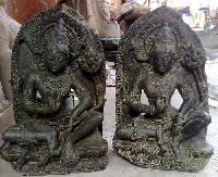 avalokiteshvara sitting black granite statues