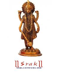 Brown Polished Brass Vishnu Statue