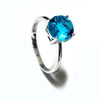 Crafted Sterling Silver 925 Stone Ring Blue