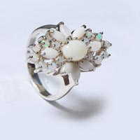 Designer Sterling Silver 925  Ring With White Stone