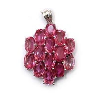 Designer Sterling Silver 925 Stone Pendant Pink