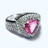 Sterling Silver 925 Radiant Pink Stone Ring