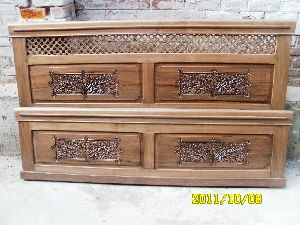 walnut wood carving Bed
