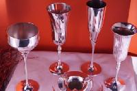 silver plated  glasses and goblets