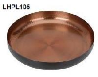 Meem Mild steel Black copper Round hammered Hammered 100 gm metal plate