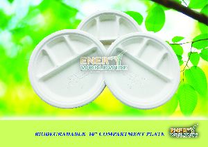 Biodegradable 10" 3- Compartment Plates