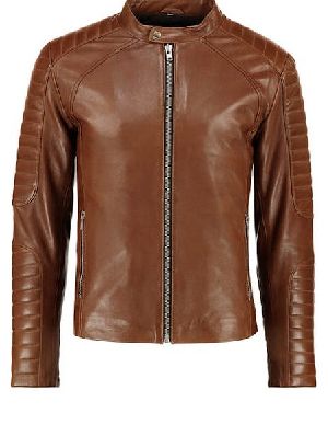 Tan Trendy Leather Jacket