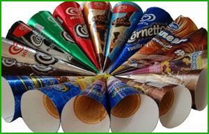 Ice Cream Cone Sleeve Paper With Foil