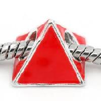Pyramid Shaped Silver Plated Beads