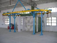 dry type paint booth with i beam manual conveyor