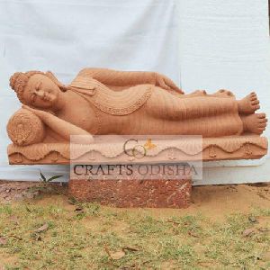 Sandstone Buddha sleeping statue